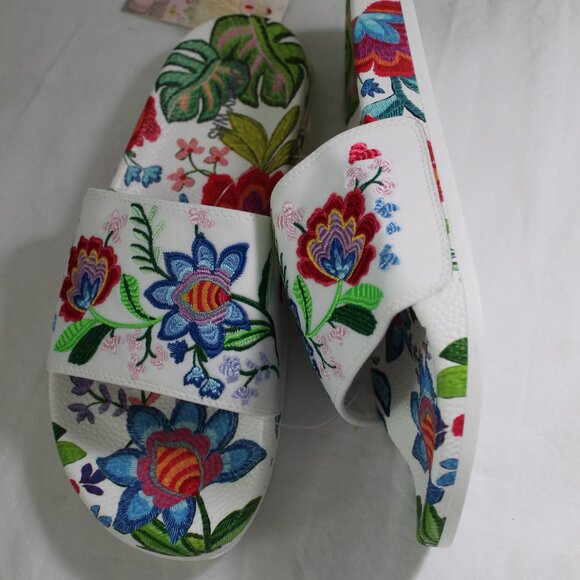 NWT Johnny Was Biya JWLA Embroidered Rumba Slide Slide Pool Sandals Slip Ons 10 - Picture 5 of 7